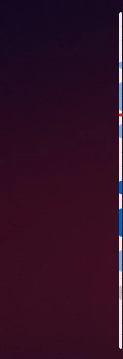 The same strip docked to the right edge of the desktop.